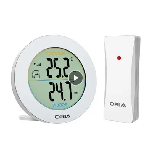 ORIA Thermomètre d'intérieur et d'extérieur avec 3 capteurs sans