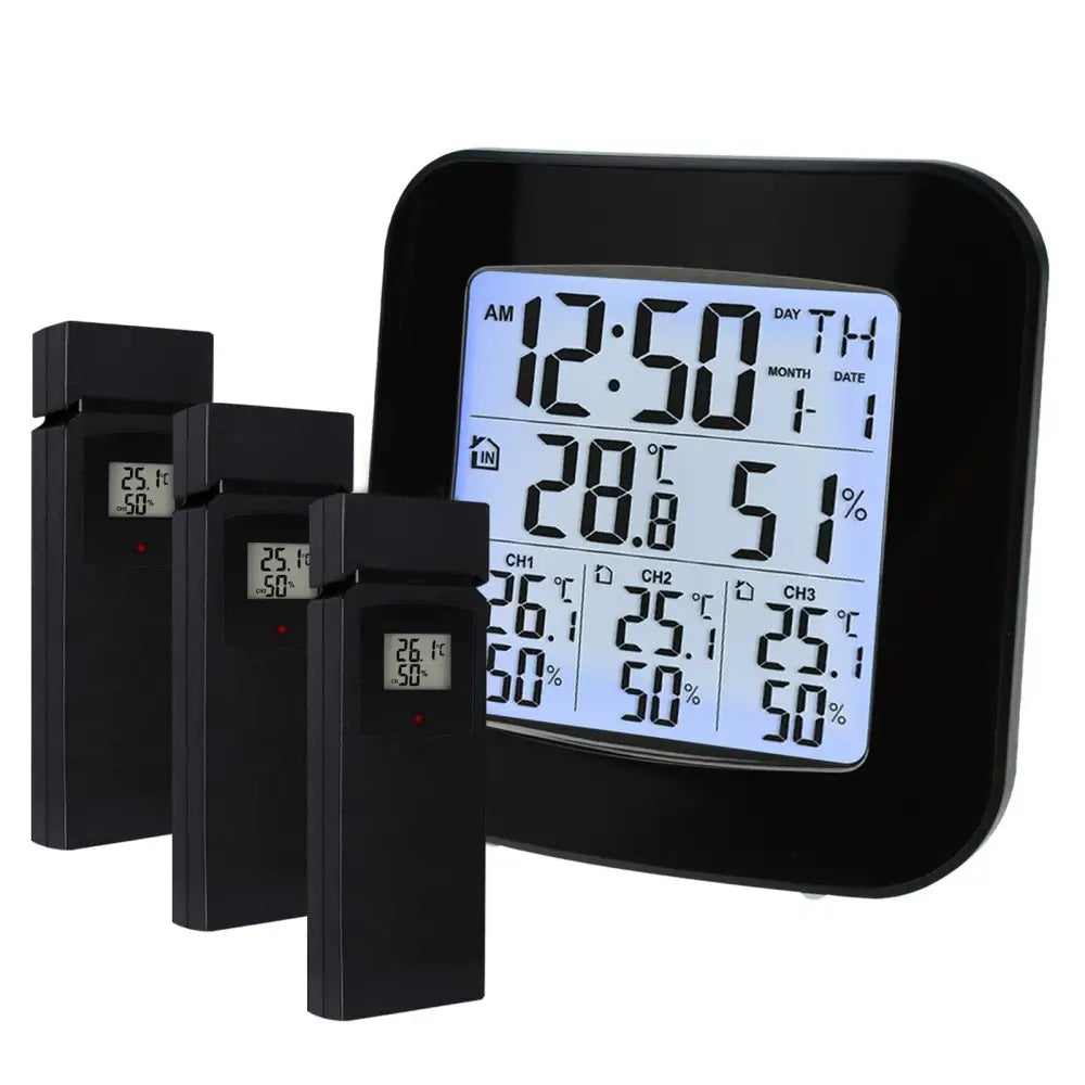 Hygromètre et thermomètre d'intérieur noir modèle 3D $19 - .3ds
