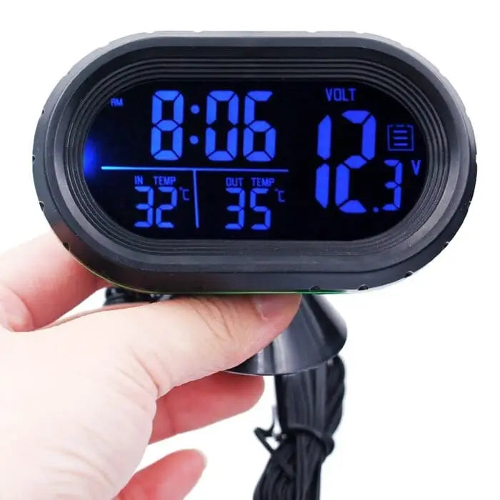 Thermomètre de véhicule avec horloge outil de mesure de la température Kits  de voiture horloge électronique