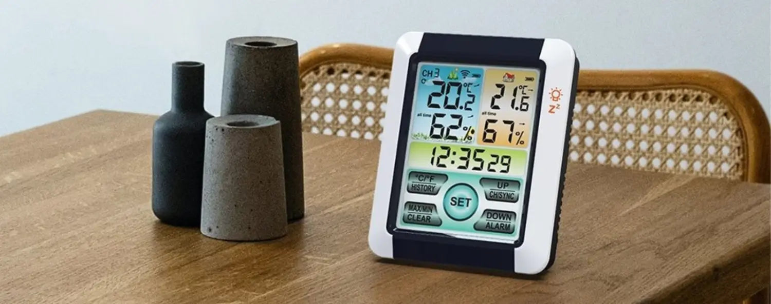 Thermomètre/hygromètre analogique - contrôle de la température/de  l'humidité - plusieurs échelles de mesure