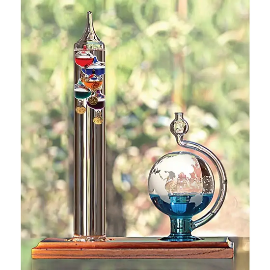 Thermomètre de Galilée avec Boule barométrique : : Terrasse et  Jardin